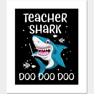 Teacher Shark Doo Doo Doo t-Shirt- Teacher Appreciation Gift Posters and Art